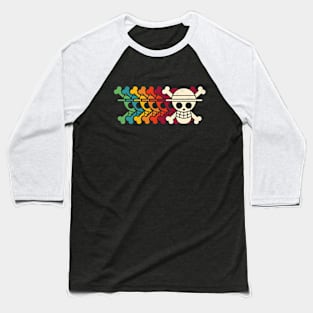 Retro Mugiwara Jolly Roger Baseball T-Shirt